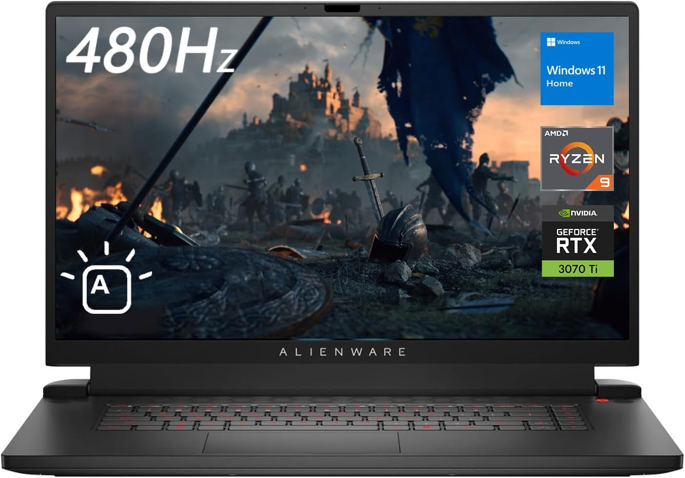 Alienware M17 R5 17.3" FHD 480Hz Gaming Laptop | AMD Ryzen 7 6800H / 16GB / 512GB / RTX 3070 Ti