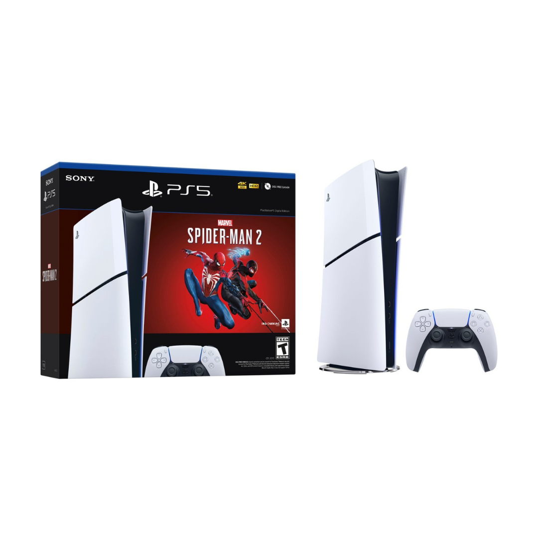 Sony - PlayStation 5 Slim Console – Marvel's Spider-Man 2 Bundle | CFI-2015 | Digital Edition | White