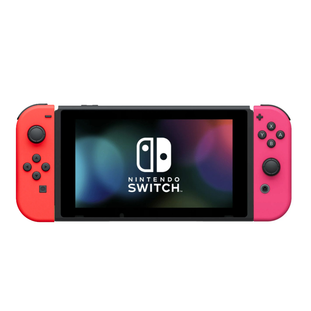 Nintendo Switch V2 with Red and Pink Joy-Con HAC-001(-01) (No Dock) (Pre-owned)