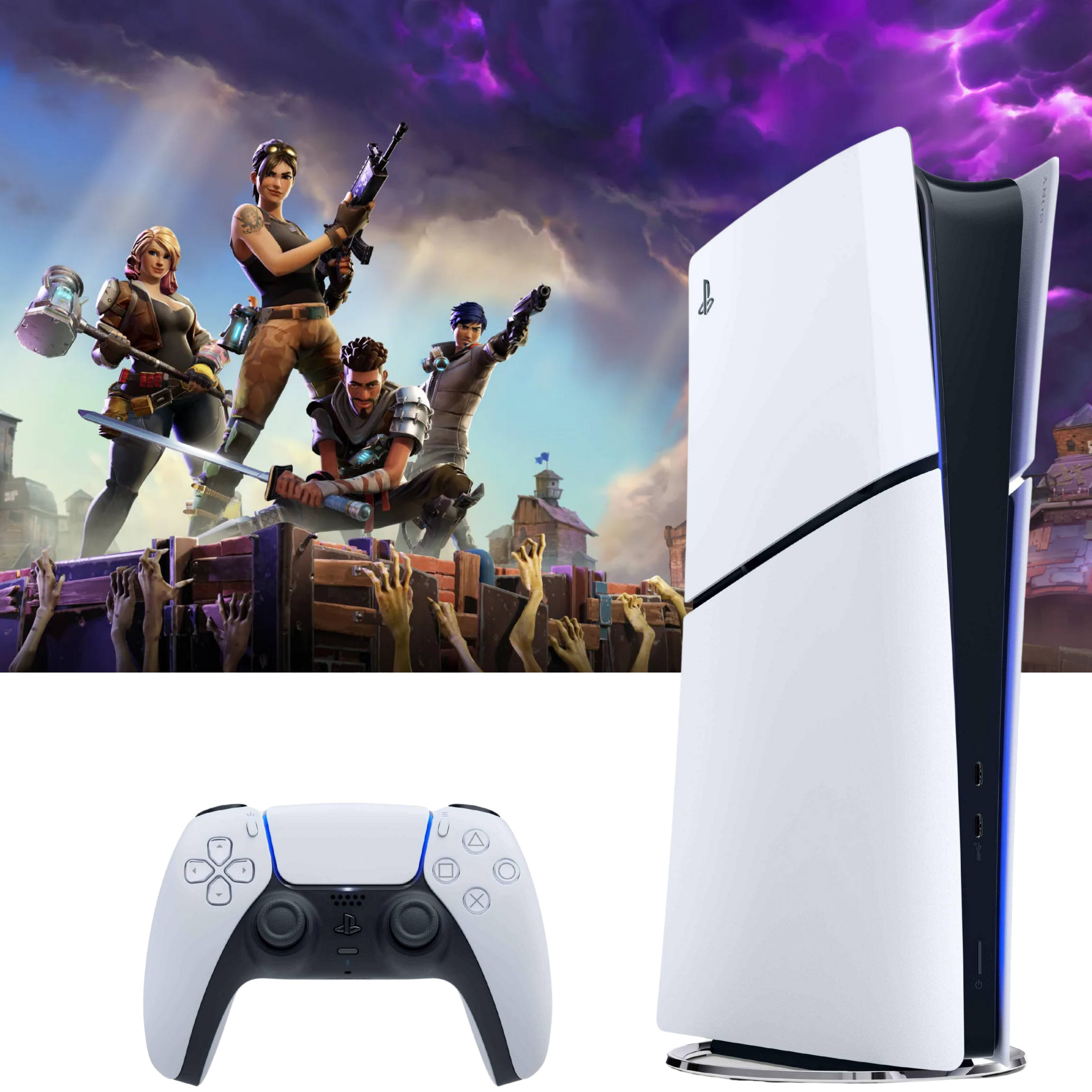 Sony - PlayStation 5 Slim Console Digital Edition 825GB - Fortnite Flowering Chaos Bundle (Brand New)