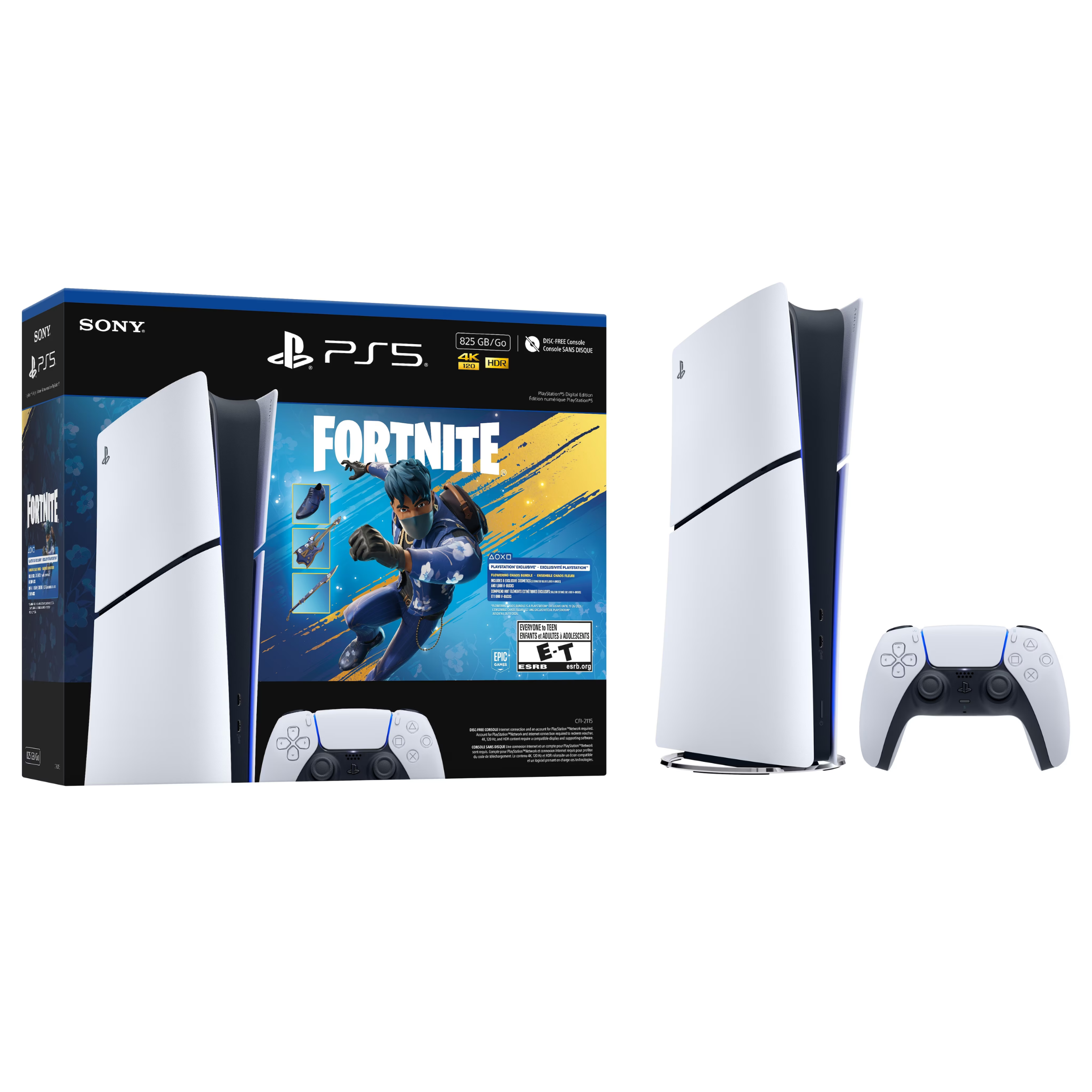 Sony - PlayStation 5 Slim Console Digital Edition 825GB - Fortnite Flowering Chaos Bundle (Brand New)