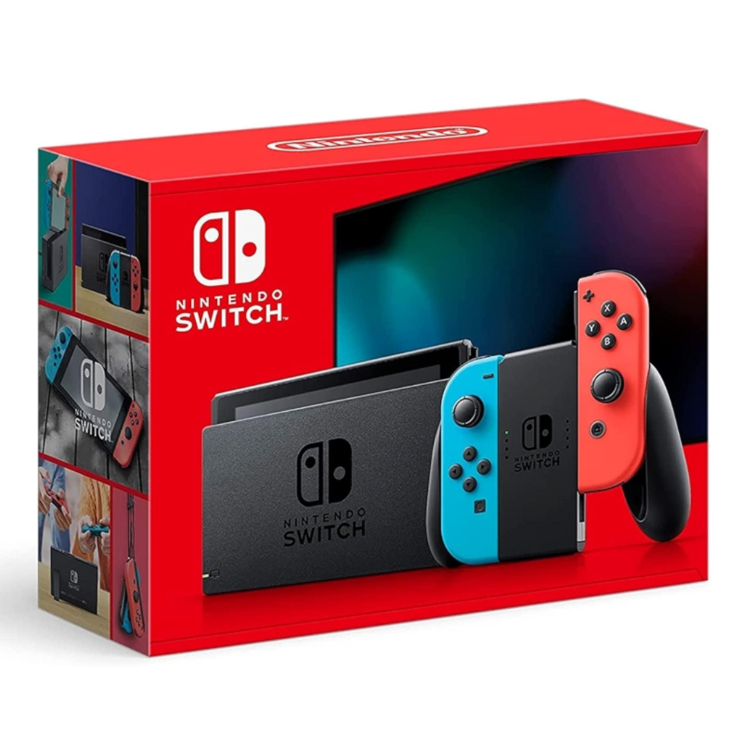Nintendo Switch V2 with Neon Blue and Neon Red Joy-Con HAC-001(-01) US Version (Opened Box)