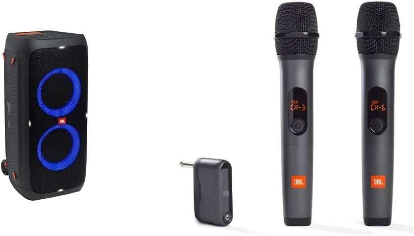 JBL Partybox 310 Portable Party Speaker + JBL Wireless Two Microphone System