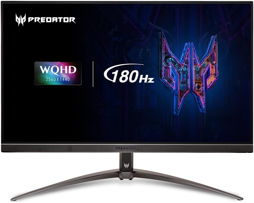 Acer Predator XB273U V3bmiiprx 27" WQHD 2560 x 1440 Gaming Monitor | AMD FreeSync Premium | Agile-Splendor IPS 400 | Up to 180Hz Refresh Rate | Up to 0.5ms | Eyesafe 2.0 | Display Port & 2 x HDMI 2.0